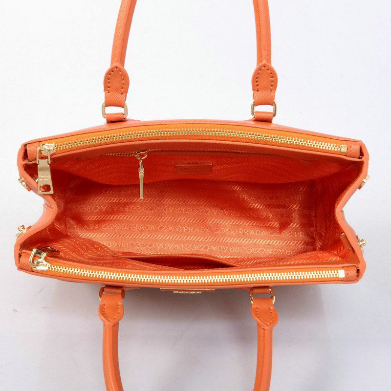 2014 Prada saffiano calfskin 33cm tote BN2274 orange on sale